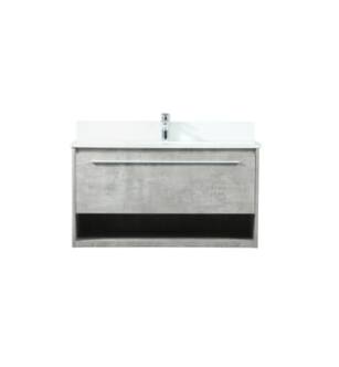 ARKA-E VF43536MCG-BS Bathroom Vanity in Concrete Grey/Silver