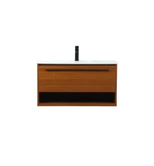 ARKA-E VF43536MTK Bathroom Vanity in Teak/Black