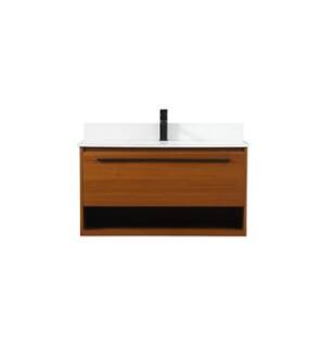ARKA-E VF43536MTK-BS Bathroom Vanity in Teak/Black