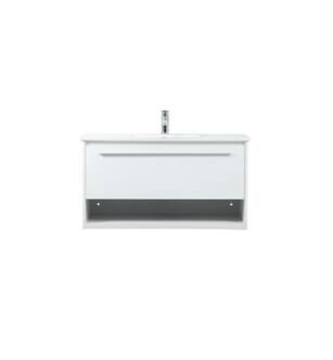 ARKA-E VF43536MWH Bathroom Vanity in White/Silver