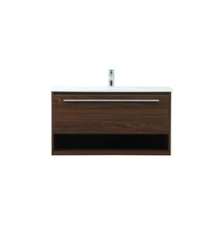 ARKA-E VF43536MWT Bathroom Vanity in Walnut/Silver