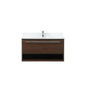 ARKA-E VF43536MWT-BS Bathroom Vanity in Walnut/Silver