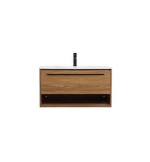 ARKA-E VF43536WB Bathroom Vanity in Walnut Brown/Black