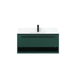 ARKA-E VF43540MGN-BS Bathroom Vanity in Green/Black