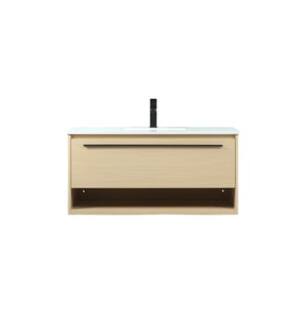 ARKA-E VF43540MMP Bathroom Vanity in Maple/Black