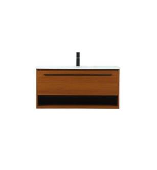 ARKA-E VF43540MTK Bathroom Vanity in Teak/Black