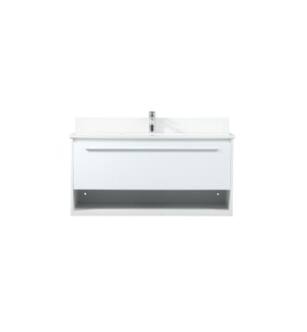ARKA-E VF43540MWH-BS Bathroom Vanity in White/Silver