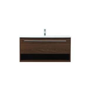 ARKA-E VF43540MWT Bathroom Vanity in Walnut/Silver