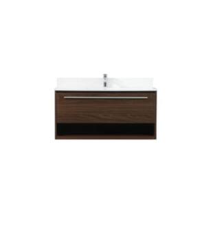 ARKA-E VF43540MWT-BS Bathroom Vanity in Walnut/Silver