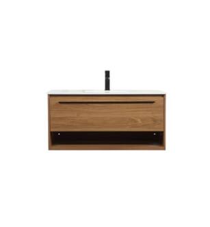 ARKA-E VF43540WB Bathroom Vanity in Walnut Brown/Black