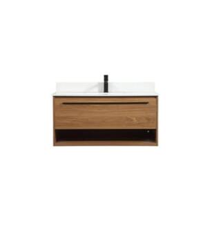 ARKA-E VF43540WB-BS Bathroom Vanity in Walnut Brown/Black