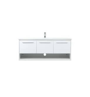 ARKA-E VF43548MWH Bathroom Vanity in White/Silver