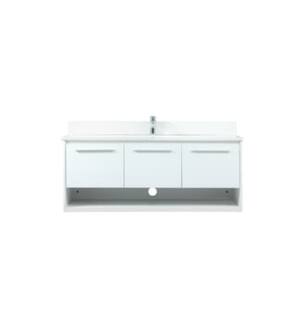 ARKA-E VF43548MWH-BS Bathroom Vanity in White/Silver