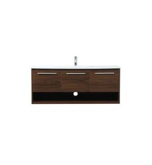 ARKA-E VF43548MWT Bathroom Vanity in Walnut/Silver
