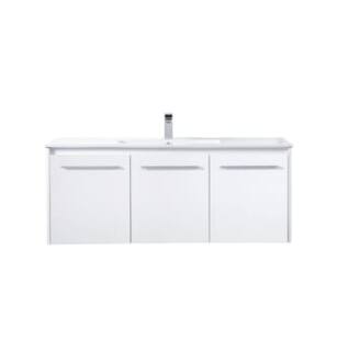 ARKA-E VF44048WH Bathroom Vanity in White/Brushed Nickel