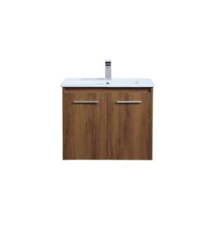 ARKA-E VF44024WB Bathroom Vanity in Walnut Brown/Brushed Nickel