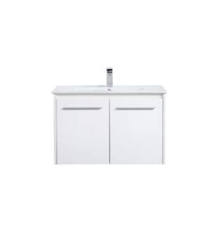 ARKA-E VF44030WH Bathroom Vanity in White/Brushed Nickel