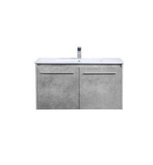 ARKA-E VF44036CG Bathroom Vanity in Concrete Grey/Brushed Nickel