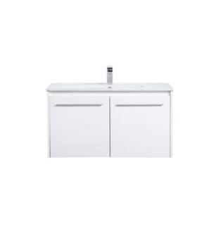 ARKA-E VF44036WH Bathroom Vanity in White/Brushed Nickel