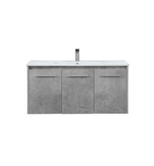 ARKA-E VF44040CG Bathroom Vanity in Concrete Grey/Brushed Nickel