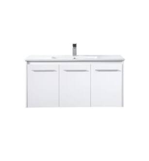 ARKA-E VF44040WH Bathroom Vanity in White/Brushed Nickel