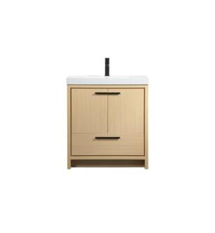 ARKA-E VF46030MMP Bathroom Vanity in Maple/Black