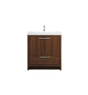 ARKA-E VF46030MWT Bathroom Vanity in Walnut/Silver