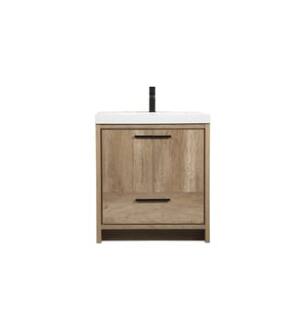 ARKA-E VF46030NT Bathroom Vanity in Natural Oak/Black