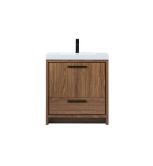 ARKA-E VF46030WB Bathroom Vanity in Walnut Brown/Black