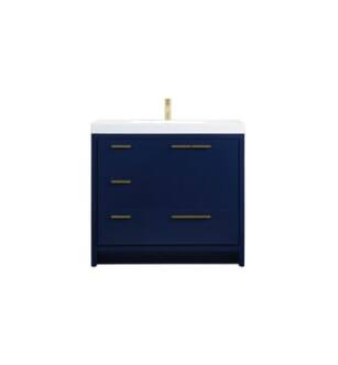ARKA-E VF46036MBL Bathroom Vanity in Blue/Gold