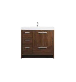 ARKA-E VF46036MWT Bathroom Vanity in Walnut/Silver