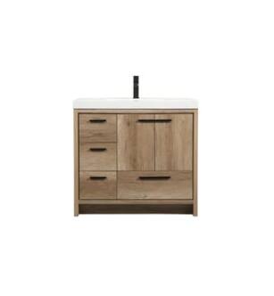 ARKA-E VF46036NT Bathroom Vanity in Natural Oak/Black