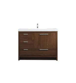 ARKA-E VF46042MWT Bathroom Vanity in Walnut/Silver