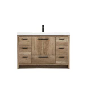 ARKA-E VF46048NT Bathroom Vanity in Natural Oak/Black