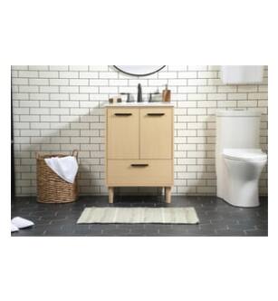 ARKA-E VF47024MMP Bathroom Vanity in Maple/Black