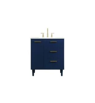 ARKA-E VF47030MBL Bathroom Vanity in Blue/Gold