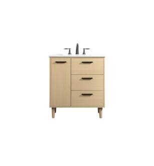ARKA-E VF47030MMP Bathroom Vanity in Maple/Black