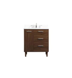 ARKA-E VF47030MWT-BS Bathroom Vanity in Walnut/Silver