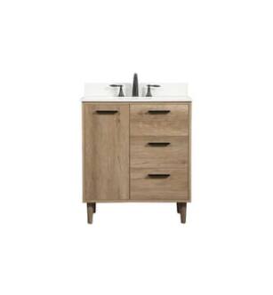 ARKA-E VF47030NT-BS Bathroom Vanity in Natural Oak/Black