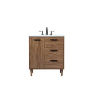 ARKA-E VF47030WB Bathroom Vanity in Walnut Brown/Black
