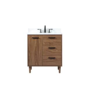 ARKA-E VF47030WB-BS Bathroom Vanity in Walnut Brown/Black