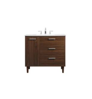ARKA-E VF47036MWT Bathroom Vanity in Walnut/Silver