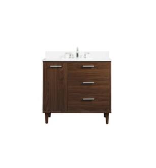 ARKA-E VF47036MWT-BS Bathroom Vanity in Walnut/Silver