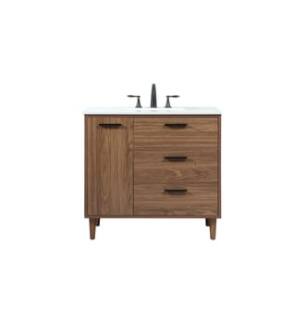 ARKA-E VF47036WB Bathroom Vanity in Walnut Brown/Black