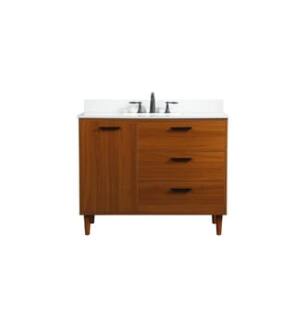 ARKA-E VF47042MTK-BS Bathroom Vanity in Teak/Black