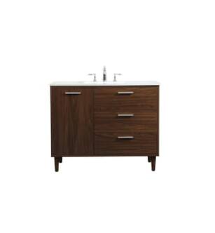 ARKA-E VF47042MWT Bathroom Vanity in Walnut/Silver