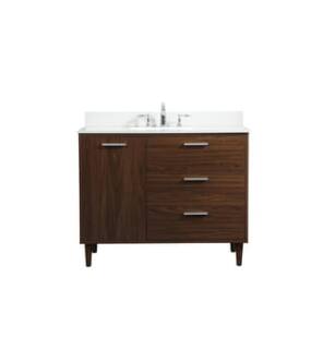 ARKA-E VF47042MWT-BS Bathroom Vanity in Walnut/Silver