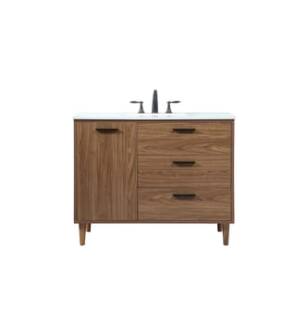 ARKA-E VF47042WB Bathroom Vanity in Walnut Brown/Black