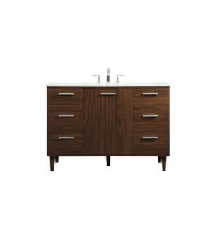 ARKA-E VF47048MWT Bathroom Vanity in Walnut/Silver