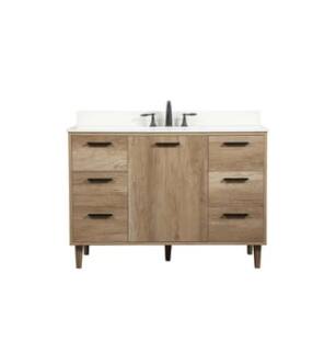 ARKA-E VF47048NT-BS Bathroom Vanity in Natural Oak/Black